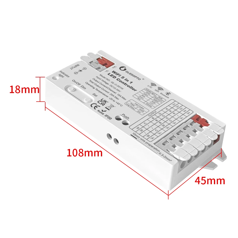 

GLEDOPTO RGB контроллер светодиодных лент 5-в-1