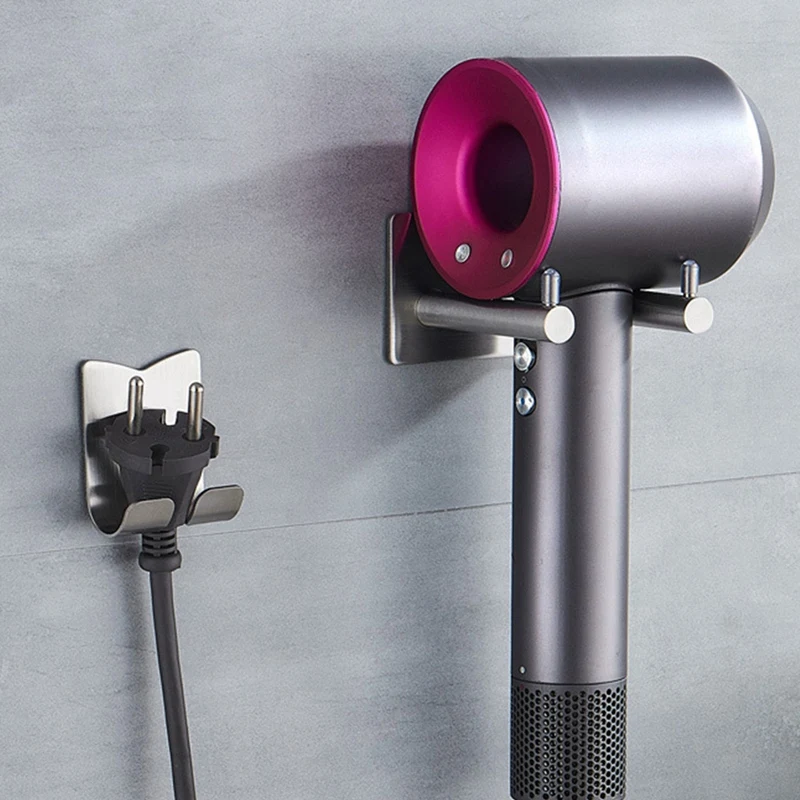 2 шт. без дырокола для ванной комнаты стойка фена из нержавеющей стали настенная