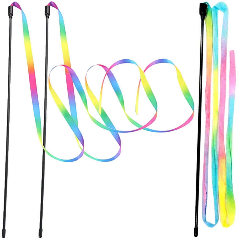 

Cat Toy Wand Teaser Kitten Interactive Toys Ballpom Rainbow Playing Chaser Pet Home Kids Plaything Indoor Decorative Catnip