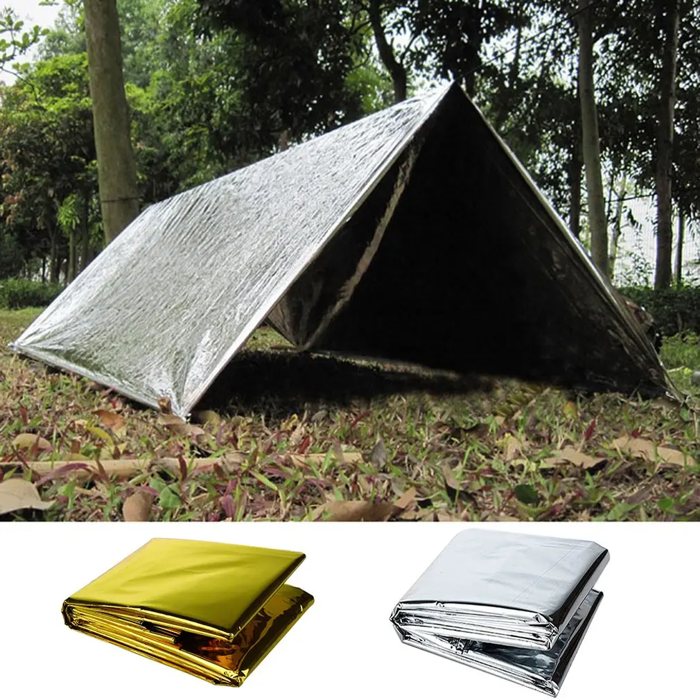 Emergency Blanket Outdoor Survive First Aid Military Rescue Kit Windproof Waterproof Foil Thermal for Camping Hiking | Спорт и