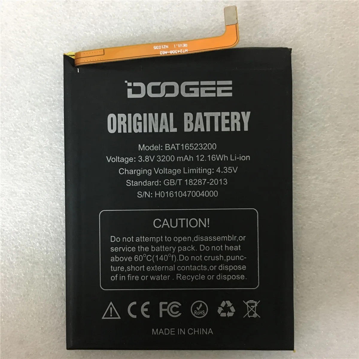 

3.8V 3200mAh BAT16523200 Replacement Battery for Doogee Y6 C Y6C MTK6750 Octa Core Mobile Phone battery