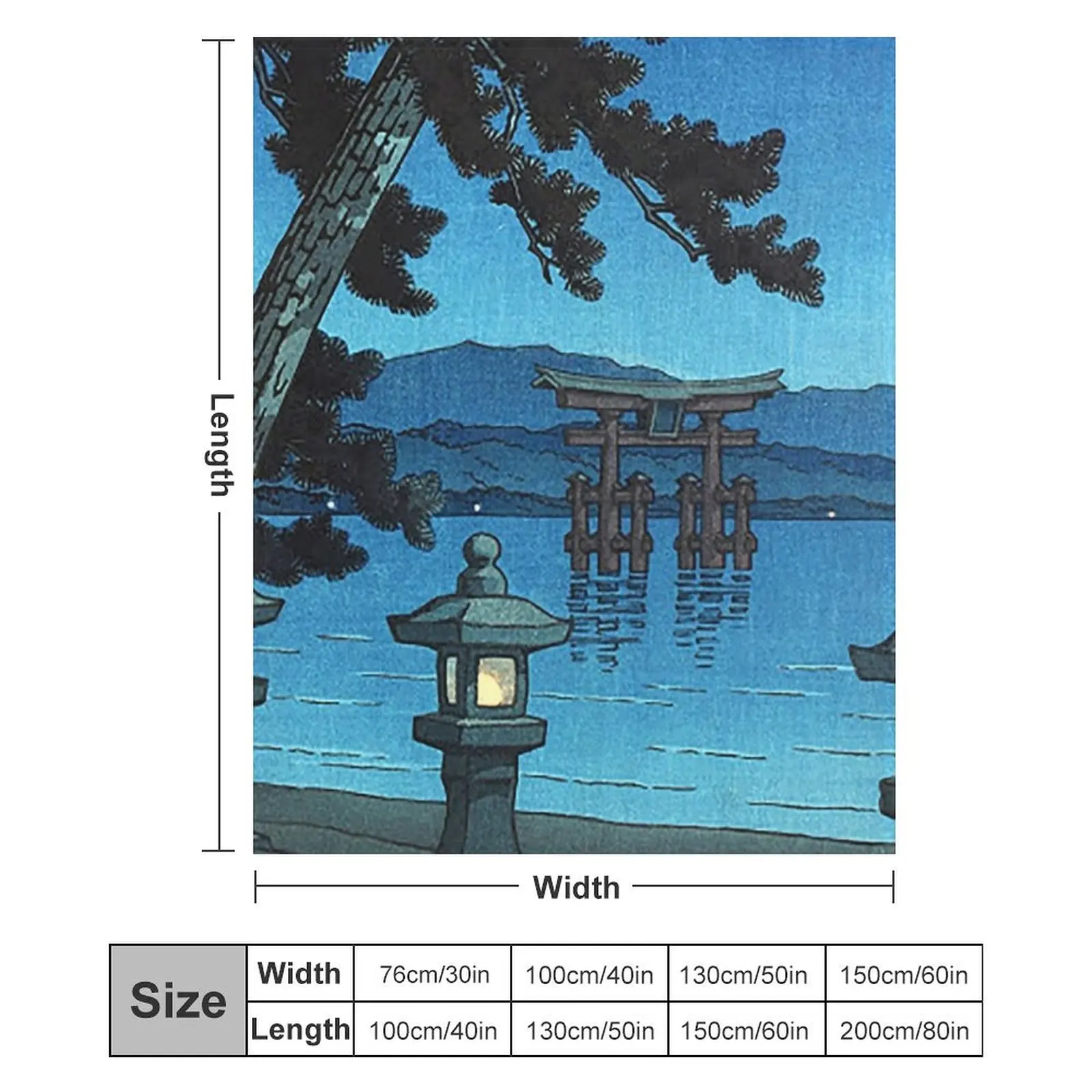 Moonlit Night - одеяло Hasui Kawase теплое зимнее декоративное для дивана роскошные