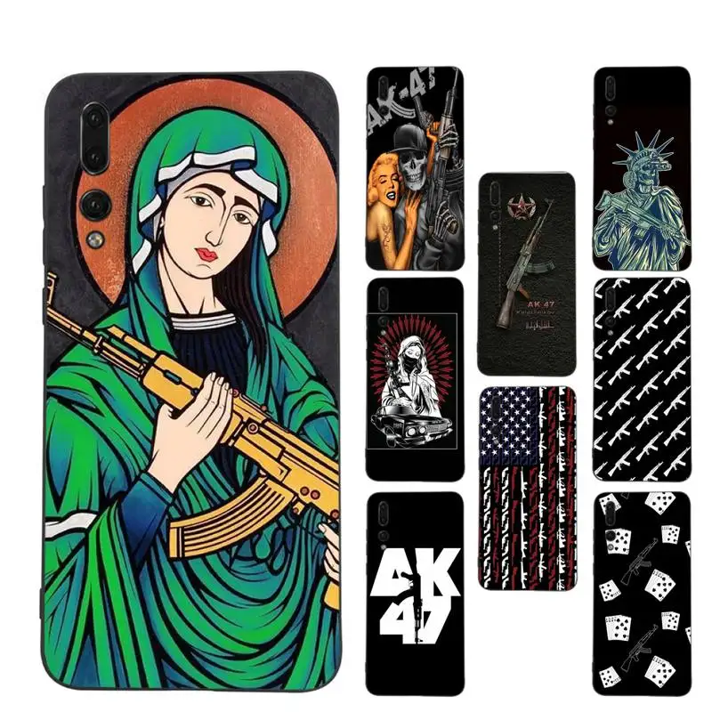 

AK47 Gun Phone Case for Huawei P30 40 20 10 8 9 lite pro plus Psmart2019