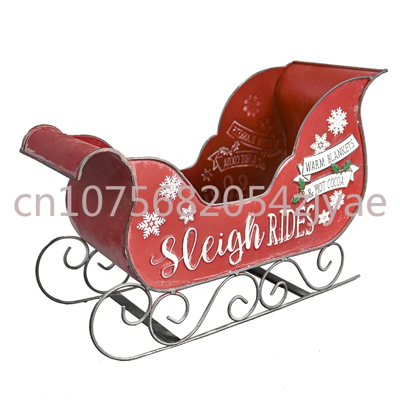 

Christmas Sleigh Car Merry Christmas Wrought Iron Fireplace Decoration Indoor And Outdoor Holiday Gift Christmas Decorations