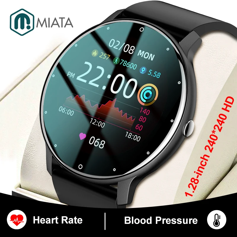 

MIATA Fashion Ultra-thin Women Fitness Bracelet Blood Pressure Heart Rate Monitor Smartwatch Men Full Screen Touch Wristwatch