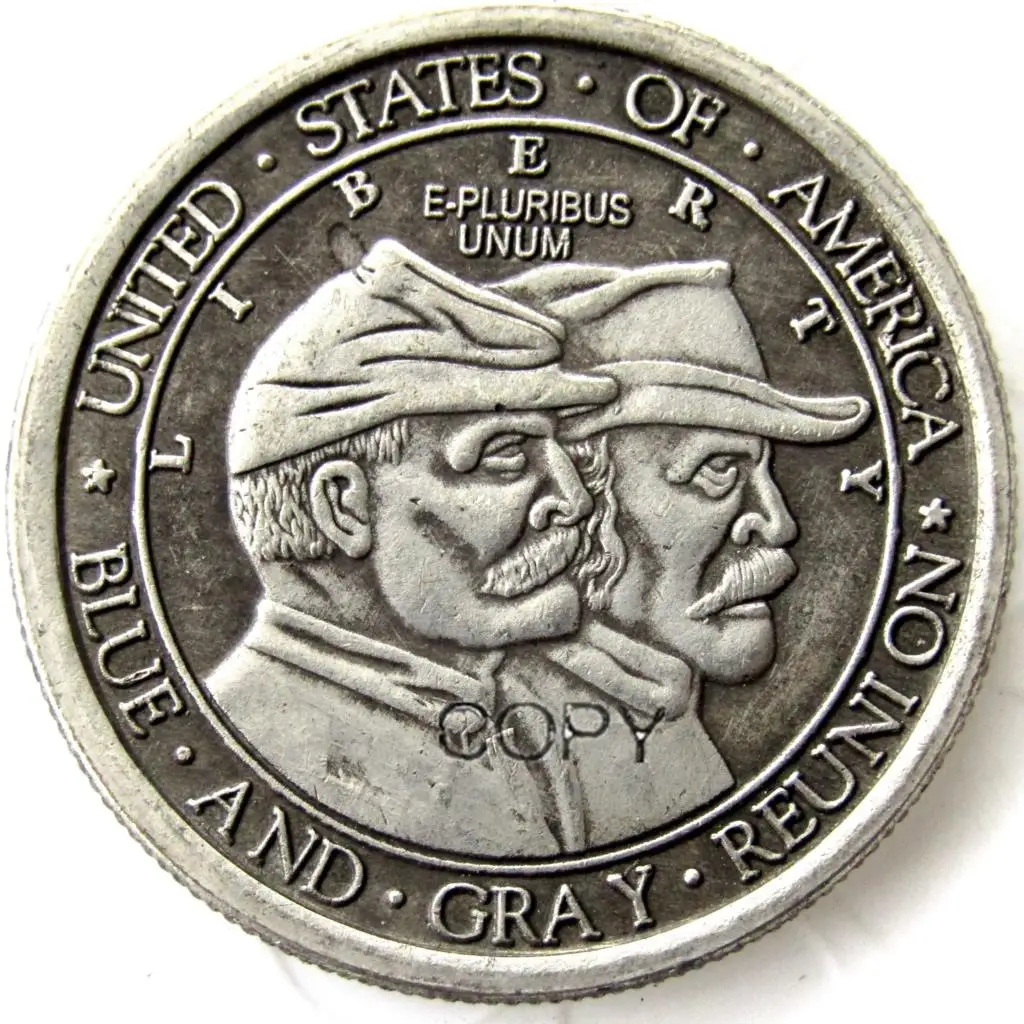 Памятная Посеребренная копия монеты США 1936 битва половина доллара