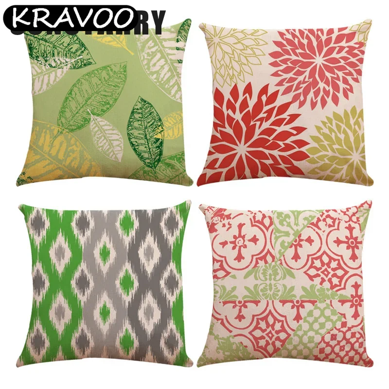 

Простые Чехлы для подушек в скандинавском стиле с геометрическим рисунком, 45x45 см, льняная подушка в виде листьев, искусственная подушка для автомобильного дивана, чехол для Cojin Cojines