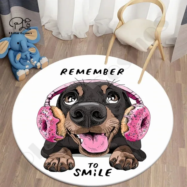 Забавный круглый 3D ковер для собак и домашних животных нескользящий коврик