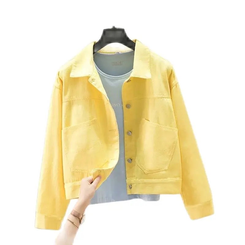 Женская джинсовая куртка Короткая свободная ковбойская в Корейском стиле