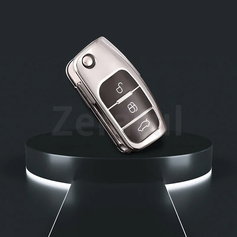 

Держатель брелока для Ford Focus Mk2 C Max S-MAX EcoSport Fusion Fiesta Mk7 Cowgar Mondeo 2 Mustang Mach Чехол для автомобильного ключа из ТПУ