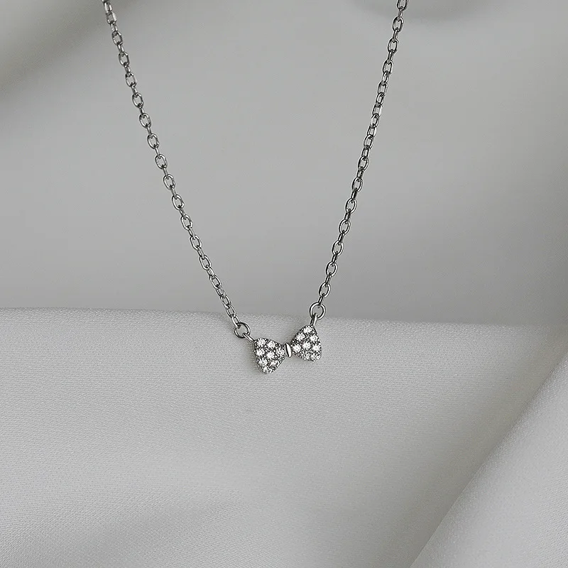 

Pretty Design Sweet Korea Temperament Bow Pendant Necklace Cute Popular Women Jewelry For Girl Lady Gifts Choker Necklace