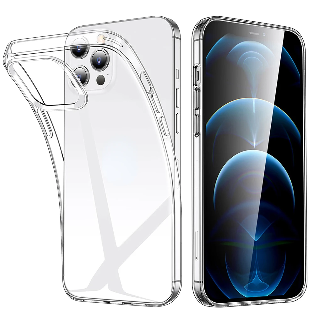

Ultra Thin Clear Case For 13 12 11 Pro XS Max XR X Soft TPU Silicone For 12 Mini 6 7 8 Plus Back Cover Phone Case