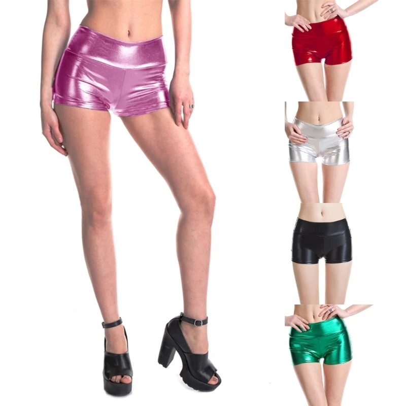 

Женские блестящие танцевальные шорты с металлическим блеском, шорты для гимнастики, танцевальные шорты