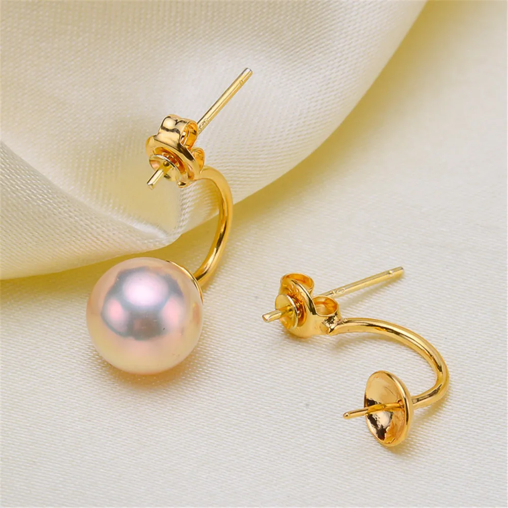 

18K Gold-Plating Pearl Beads Stud Earrings Setting Base Diy Jewelry Making Findings&Components