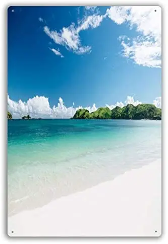 

Funny Retro Cafe Store Metal Tin Signs Wall Decor Beach Scene