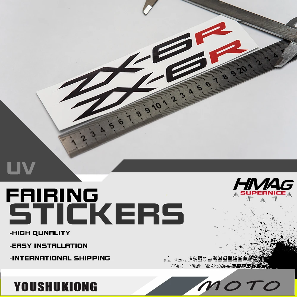 

Motorcycle Fairing Upper Fairing Decals Stickers 3M Sticker 1Pair Fo Kawasaki ZX6R ZX-6R 636