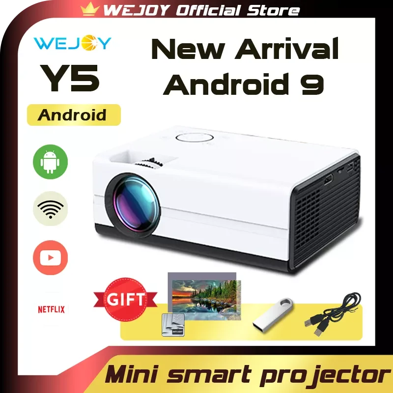 

NEW2023 Y5 Projector 4K Home FHD Android Wifi Airplay Miracast Audio Screen Sharing Digital Projector LCD Beamer