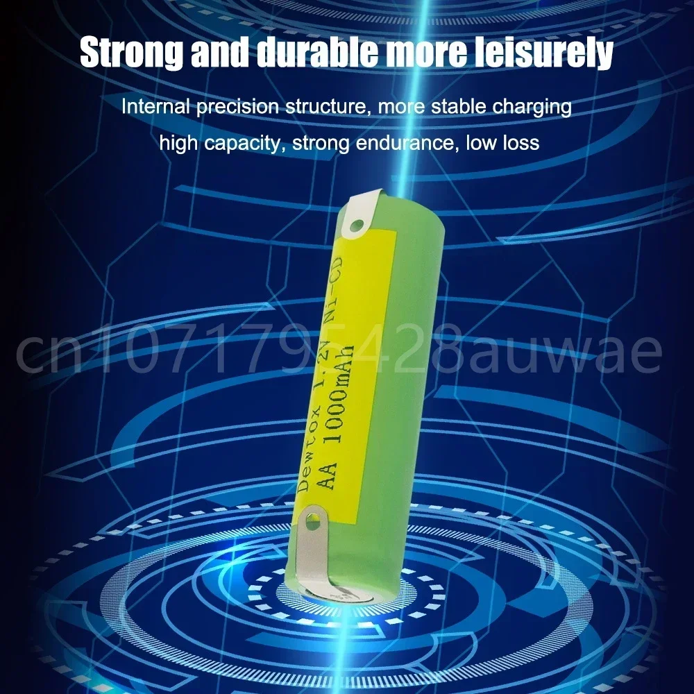 1.2V AA Rechargeable Battery 1000mAh Nickel-cadmium with Solder for Medical Instrument Batteries