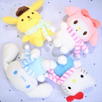 anime sanrio kawaii plush toys hello kitty kuromi my melody cinnamoroll winter scarf series cute room decor children toys gift