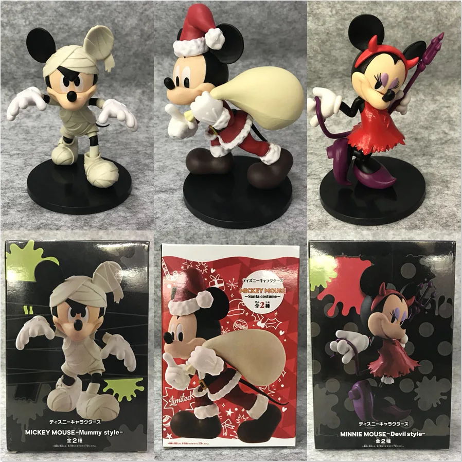 

Disney Mickey Mouse Christmas Mickey Mummy Mickey Little Devil Minnie Boxed Model figure toy