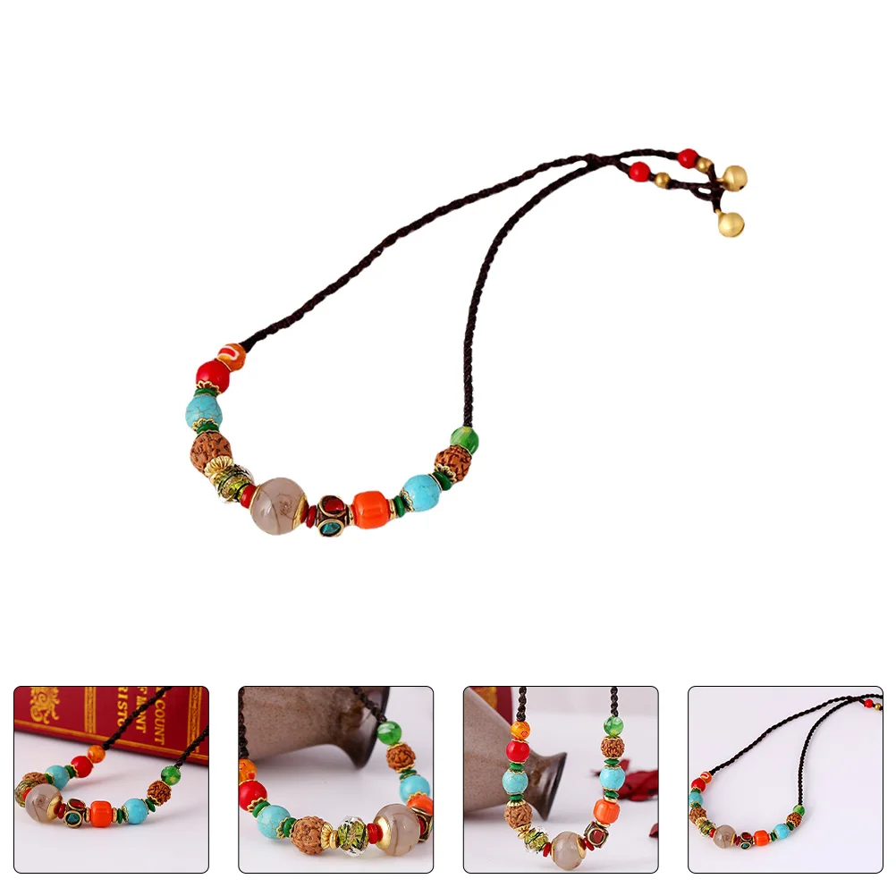 

1pc Stylish Ethnic Style Necklace Chic Braided Pendant Necklace Collarbone Chain