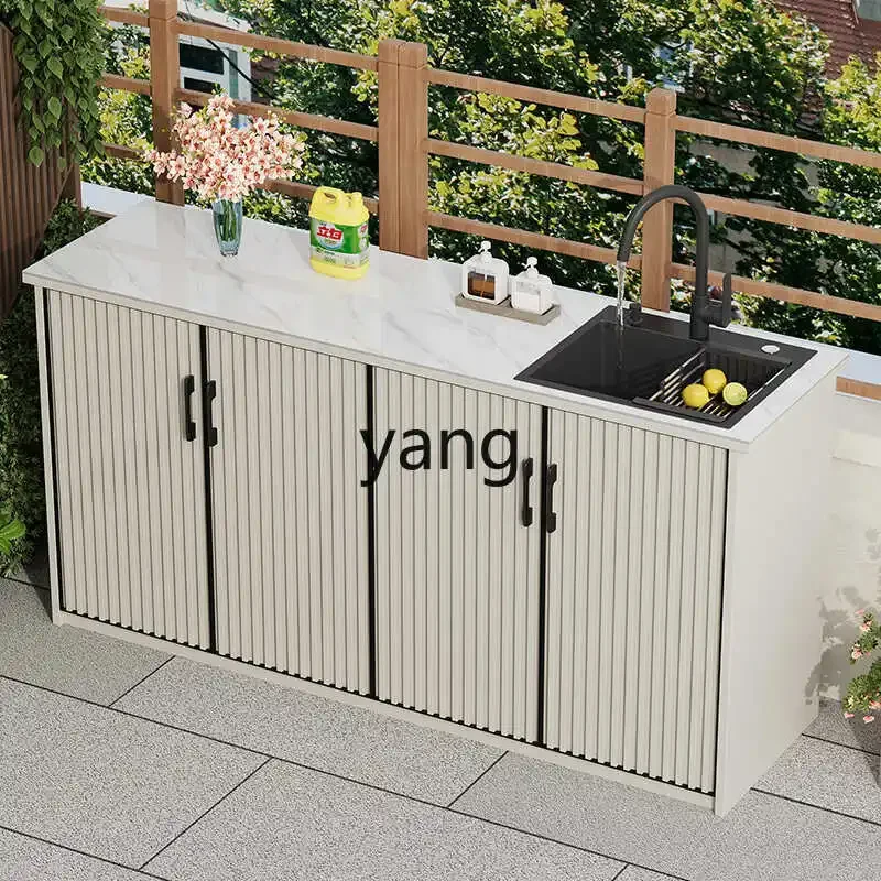 CCL уличный умывальник каменная плита встроенный шкаф открытый двор сад