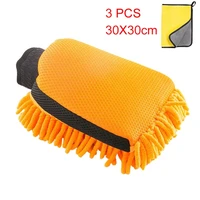 car wash glove coral mitt soft anti scratch for car wash multifunction thick cleaning glove double side car wax detailing brush