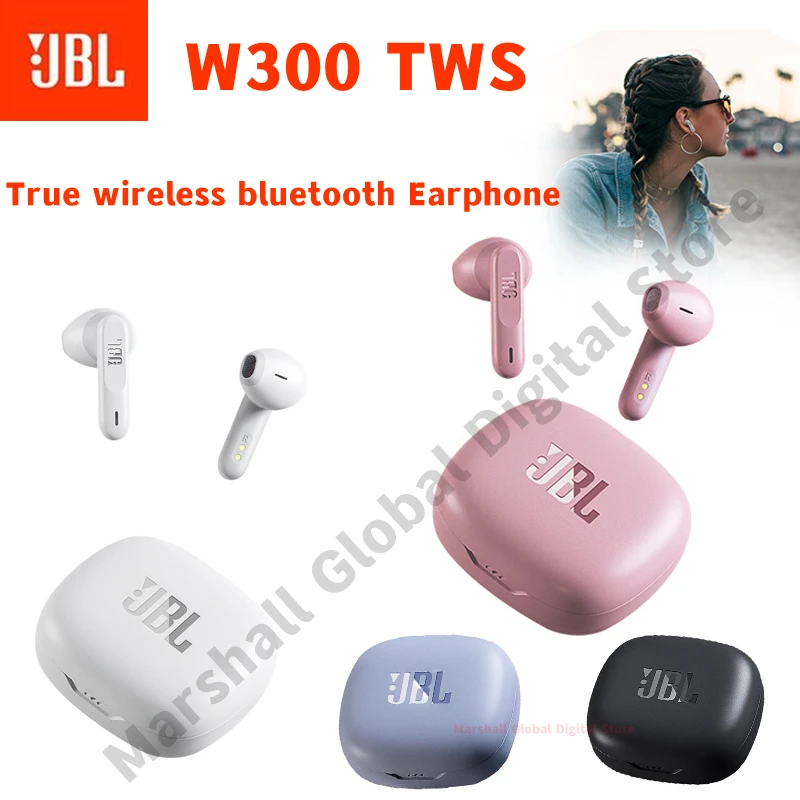 

Original JBL W300TWS Wireless Bluetooth Headphones Stereo Earbud Bass Sound Noise Cancelling Earphone with MIC Charging Box