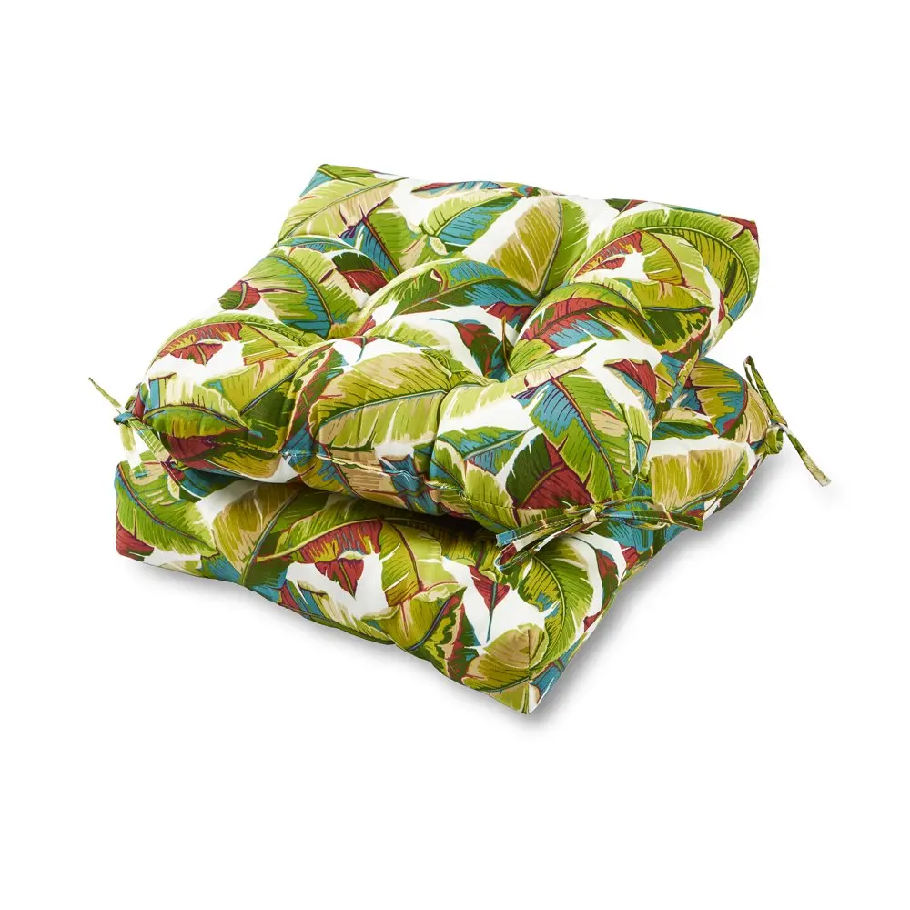 

Palm Leaves Multi 20 in. Square Outdoor Tufted Seat Cushion (set of 2) by