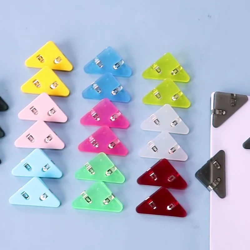 

1pcs Color Corner Clips Set Triangle Transparent Page Holder Index Clamp Clip for About 40 Sheets Stationery Office School