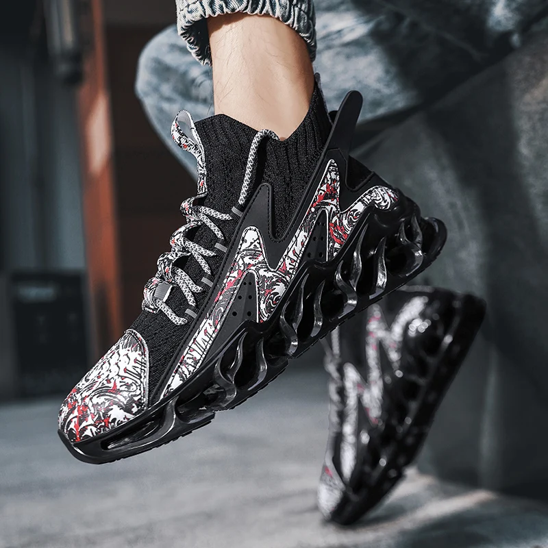 New High Quality Blade Sole Men Sneakers Breathable Running Shoes Outdoor Comfortable Sports Shoes Zapatillas Hombre