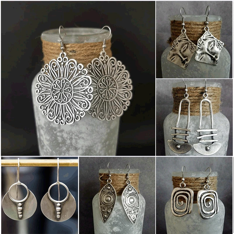 

Ethnic Style Retro Metal Ring Hollow Out Earrings Bohemian Women's Exaggerated E Earrings 2023 New Earrings Fashion Jewelry