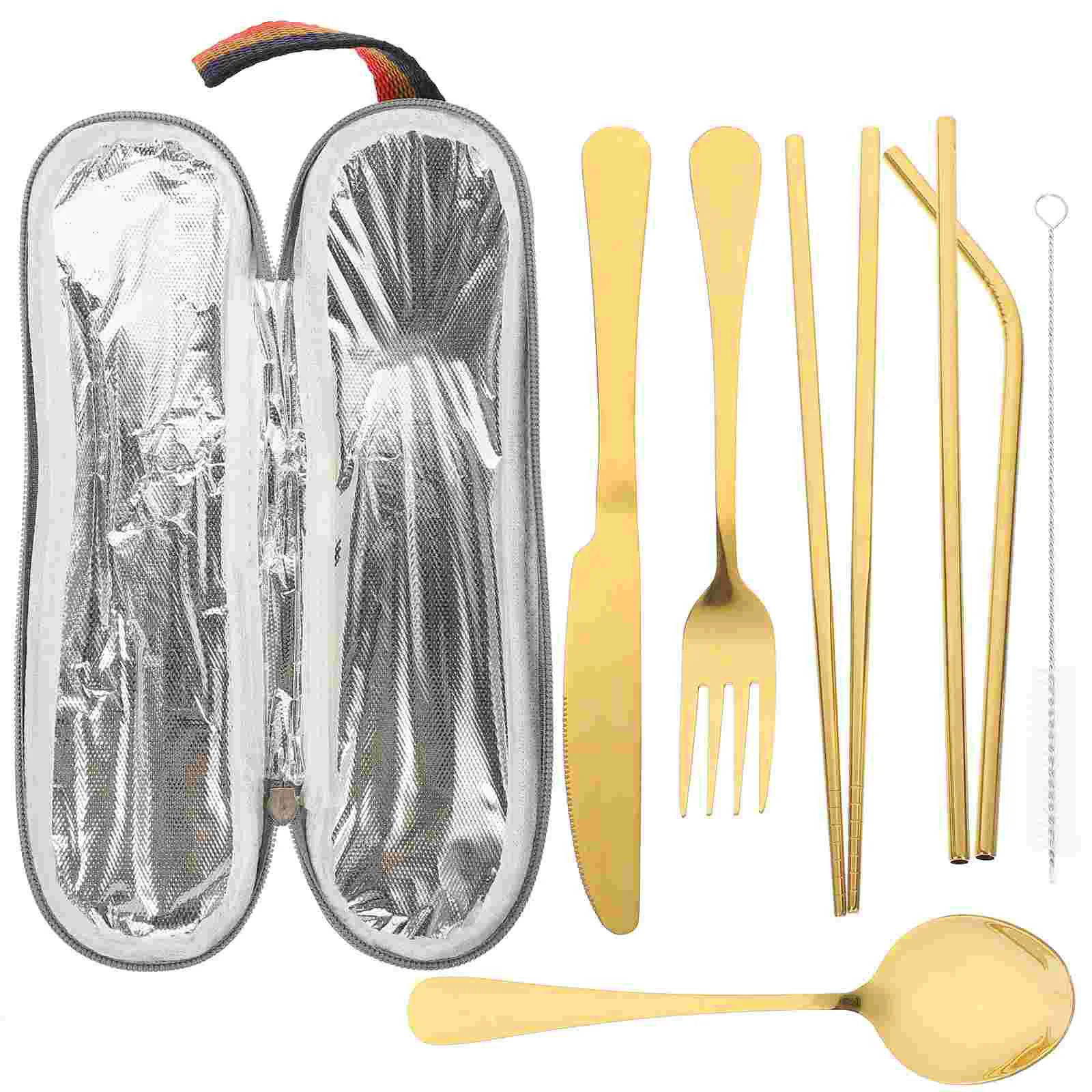 

Set Cutlery Tableware Utensils Dinner Stainless Steel Flatware Chopstick Silverware Fork Spoon Eating Metal Restaurant Homeparty