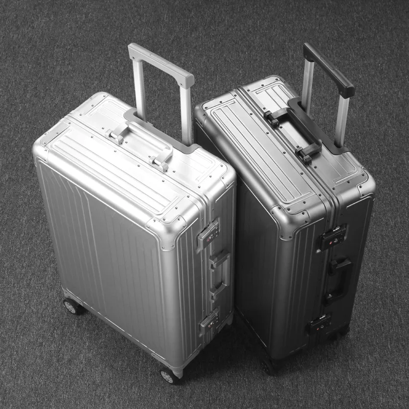 

Новый немецкий полностью алюминиевый чемодан для мужчин, Тяговая штанга для делового костюма из металла и сплава 20, для путешествий, женская комбинированная коробка 24 дюйма