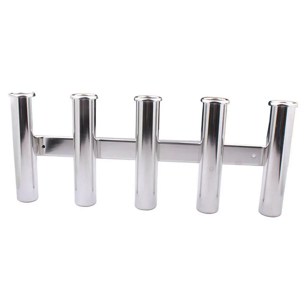 1PCS Boat 304 Stainless Steel 5 Tubes Link Fishing Rod Holder for Yacht Truck RV Marine Harware Accessories