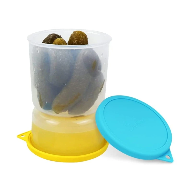 

Pickle & Olive Hourglass Jar Upside Down Pickle Storage Holder Juice Separator for Kimchi Juice Separator from Wet & Dry