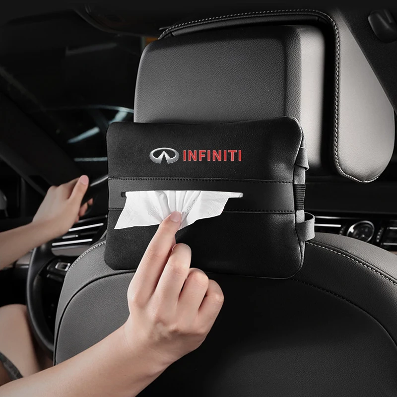 Universal Car Tissue Storage Bag Multifunctional Car-Mounted Paper Towel Box For Infiniti QX60 Q30 Q50L Accessories |