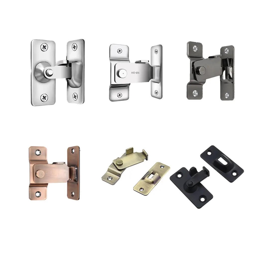 

2 Pieces Right Angle Locks 90-degree Anti-theft Hasp Buckles Doors Latches with Mounting Screws Ornaments Right Angle S
