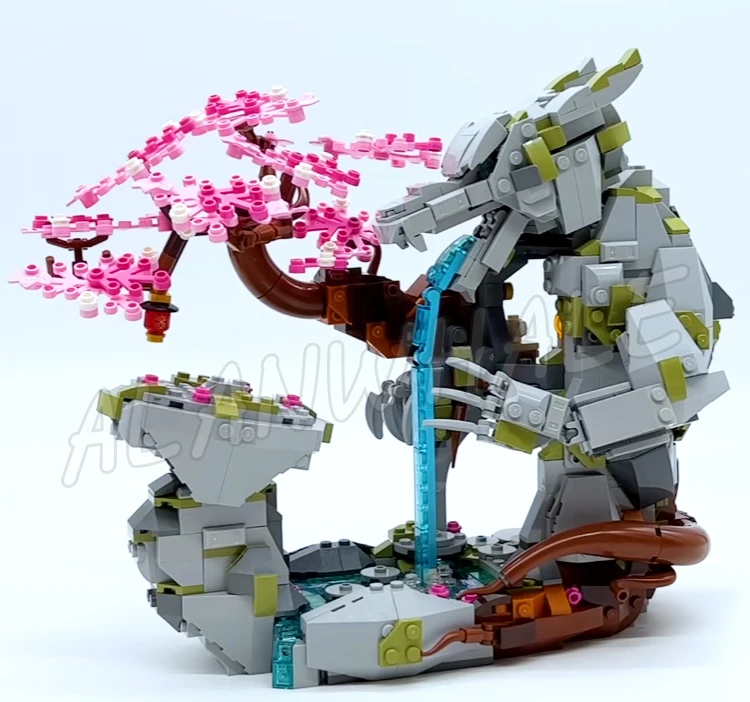 1212 шт. шиноби дракон камень храм водопад вишневый цветок дерево библиотека 35564