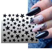 stars nail stickers 3d glitter shiny diy transfer self adhesive colorful fashion charm nail decals nail decoration accessory 1pc
