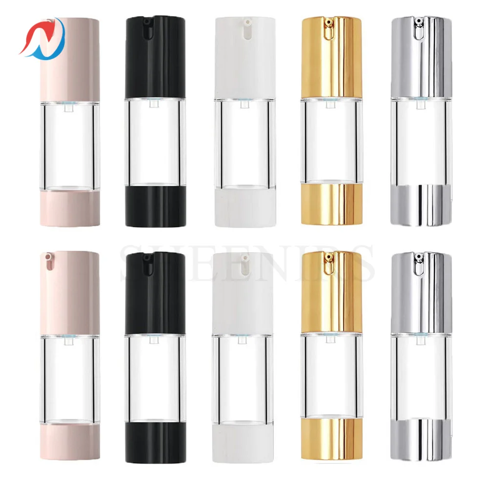 

Sheenirs 10pcs 1Oz 30ml Airless Pump Bottles Empty Travel Size Lotion Bottles Dispenser Cosmetic Cream Containers Makeup Serums