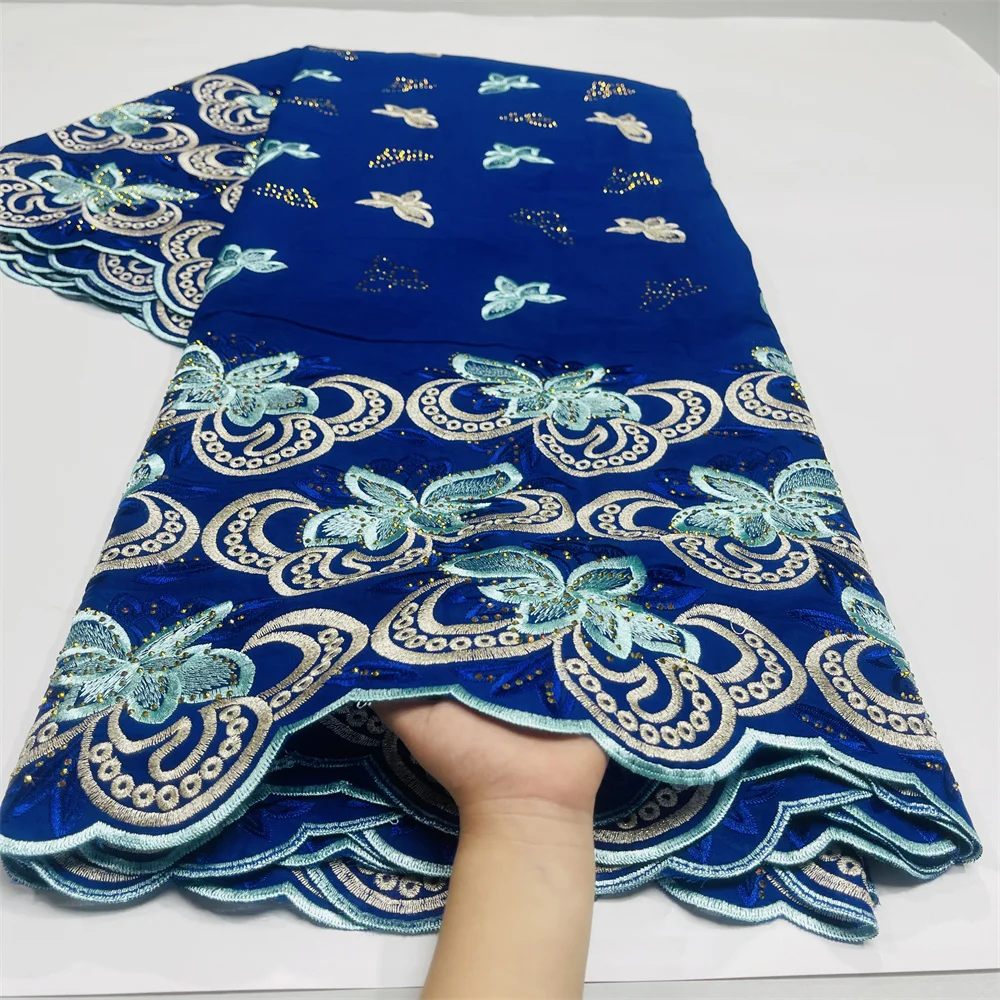 

Высококачественная хлопчатобумажная кружевная ткань Lafaya 5 ярдов, новинка 2023, швейцарская кружевная ткань с вышивкой, Африканское сухое кружево для женского платья