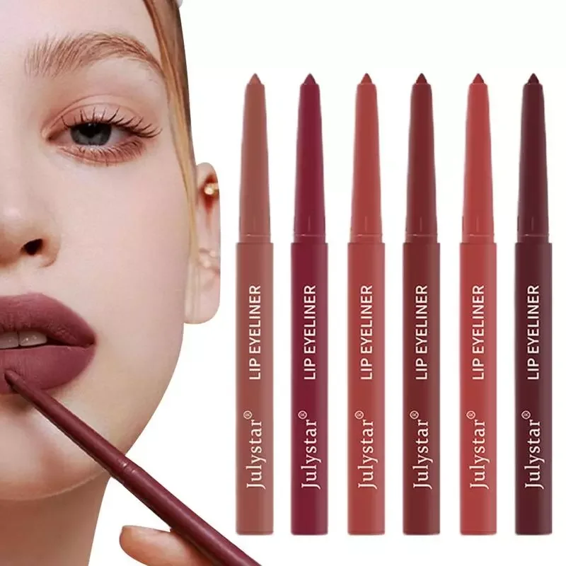 

NEW2023 Lip Liner Pencil Set 6 Pcs Velvet Smooth Lip Pencil Set Non-stick Waterproof Matte Lip Gloss Set For Women And Girls Mak