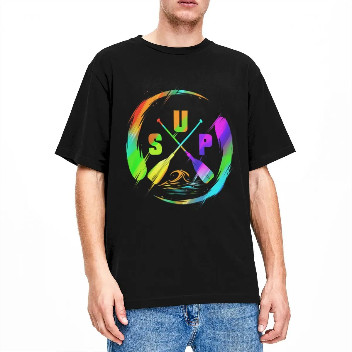 

Men Women's Shirt SUP Stand Up Paddle Design Accessories Fun Pure Cotton Short Sleeve Colorful Watersplash T Shirts