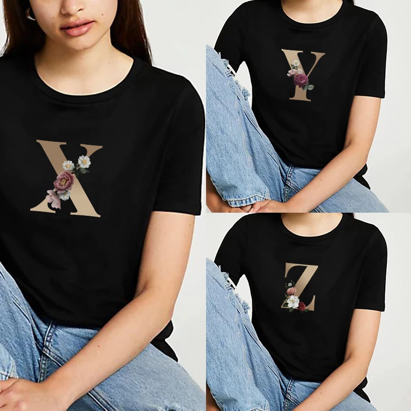 

Женская летняя футболка, топ, одежда с золотыми буквами 2021, женская одежда с коротким рукавом, укороченные женские топы, футболки, женская фу...