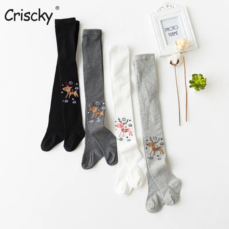 

Criscky Children Spring Autumn Tights Cotton Cartoon Baby Girl Pantyhose Kid Infant Knitted Tights Soft Kids Clothing