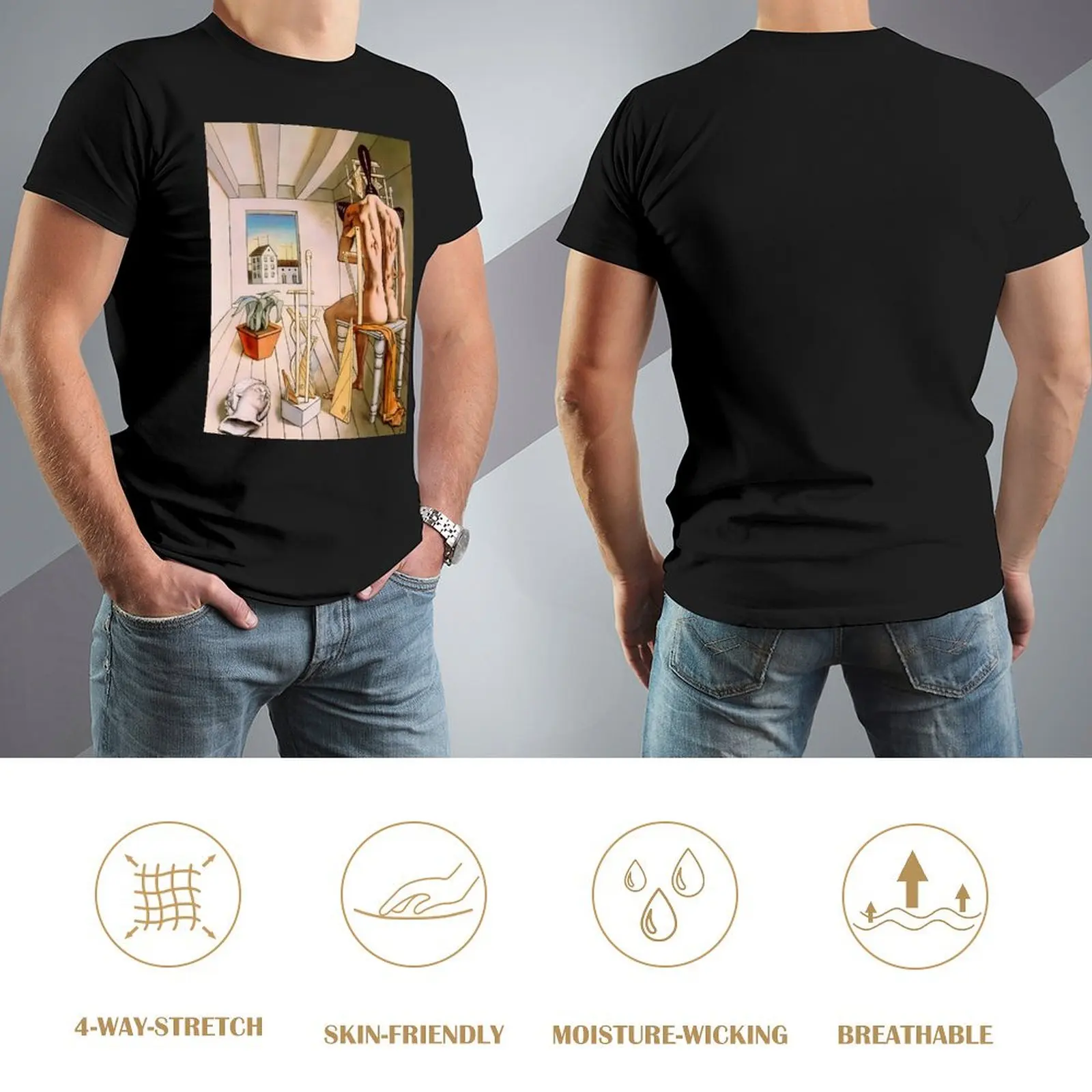 Giorgio De Chirico - футболка с музой молнии черные топы дизайнерские рубашки мужская