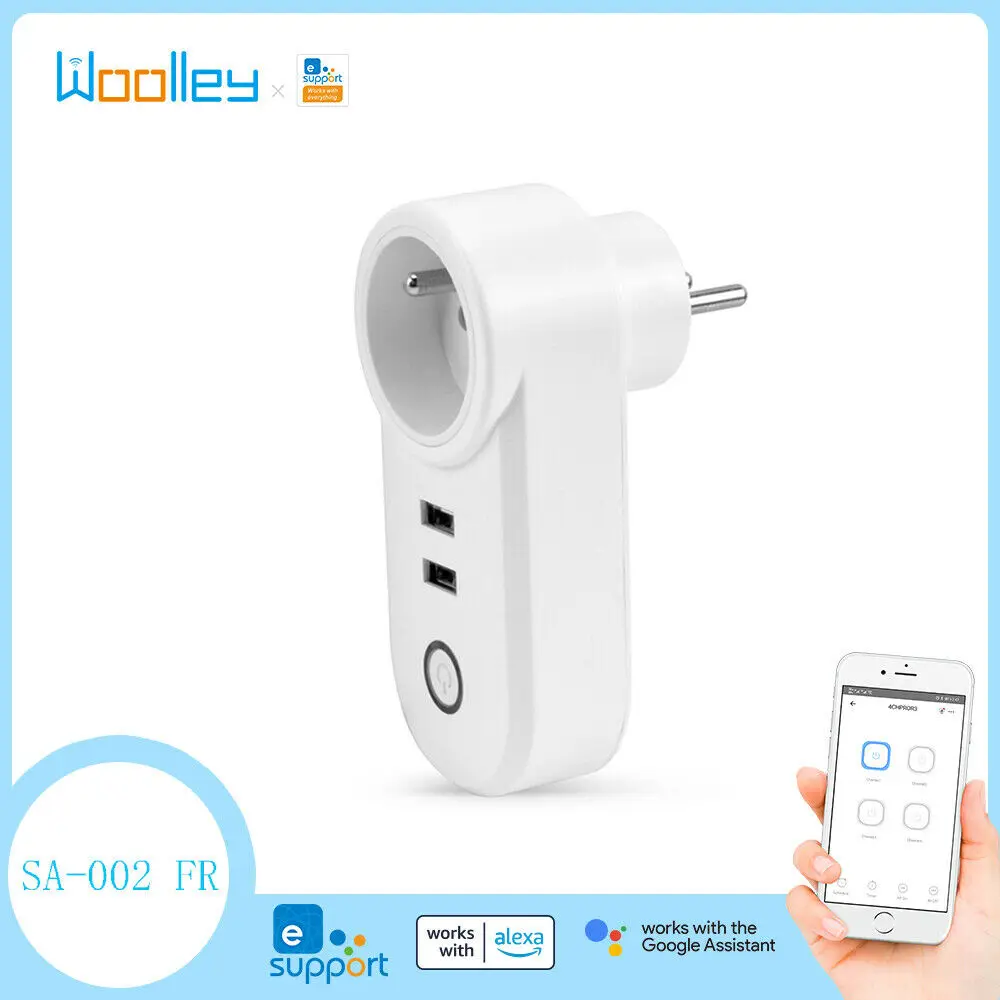 

Умная розетка с двумя USB-портами, Wi-Fi и управлением через приложение