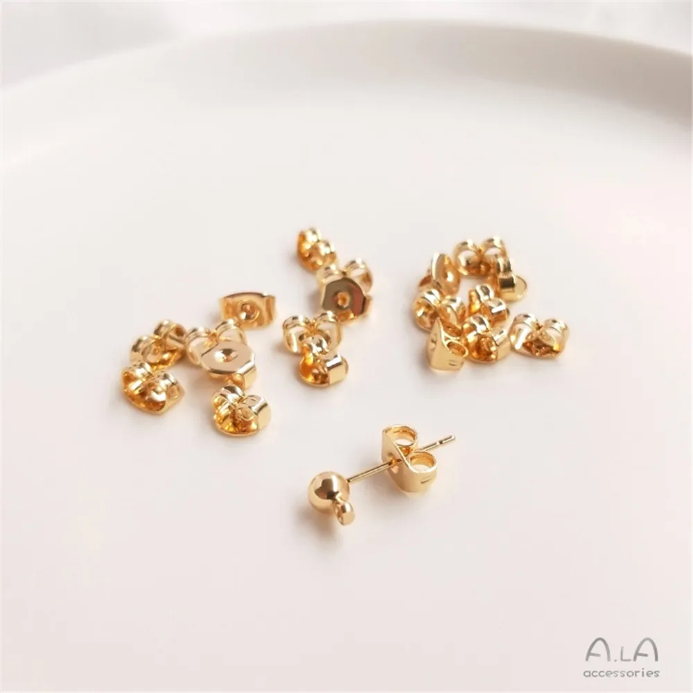 

14K plated gold filled Accessories Ear-pin plug Butterfly earplug DIY handmade ear-pin buckle special material