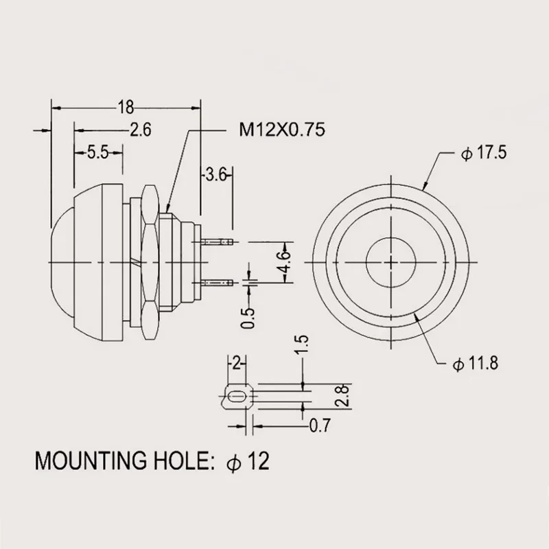 5/20/100 шт. кнопка для сброса с предварительно припаянным проводом